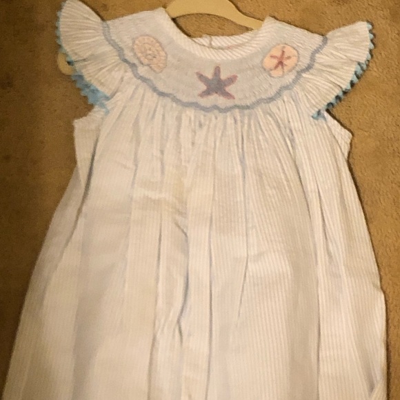 southern tots Other - smocked seersucker dress girls beach